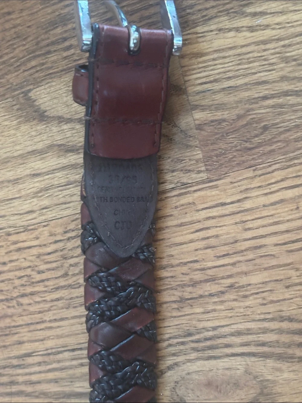 Vintage Men’s Brown Woven Braided Leather Belt Size 34/85 Boho Western EUC